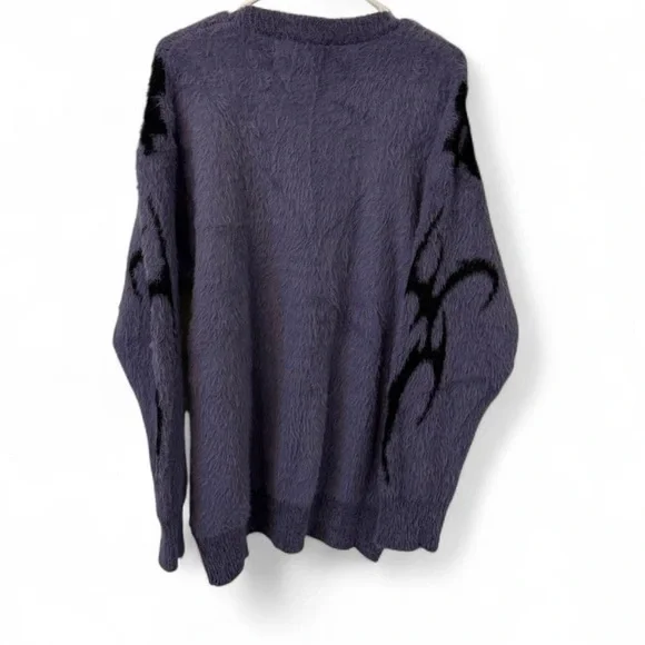 Aelfric Eden Purple and Black Crewneck Sweater - Picture 3 of 5